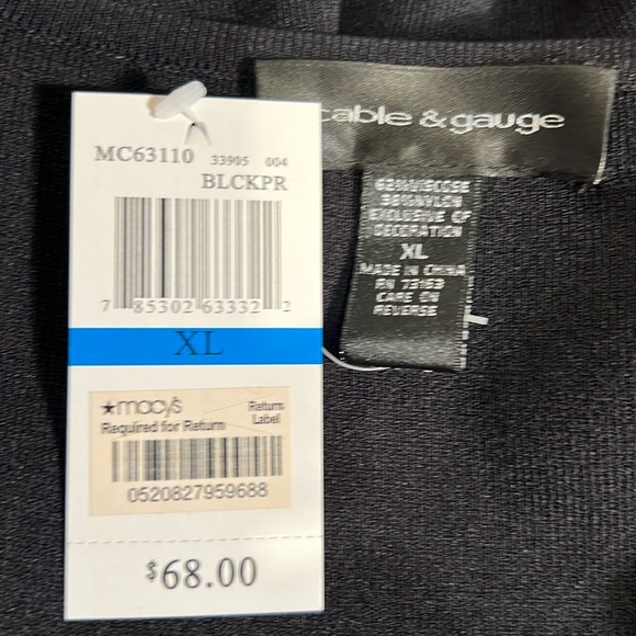 Breaded top,XL, Black w/ simulated, pearl, and rhinestone NEW TAGS - Picture 4 of 6